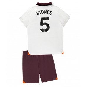 Maillot de foot Manchester City John Stones #5 Extérieur enfant 2023-24 Manches Courte (+ pantalon court)